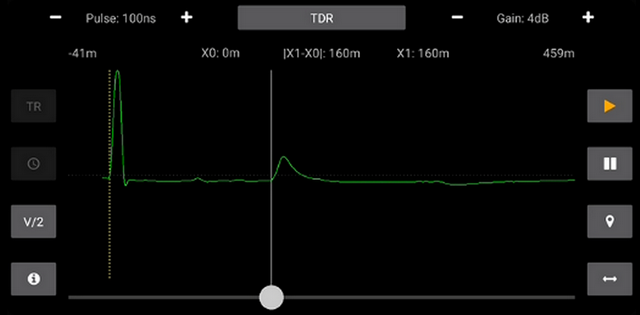 Інтерфейс програми для ОС Android. Режим TDR. Приклад